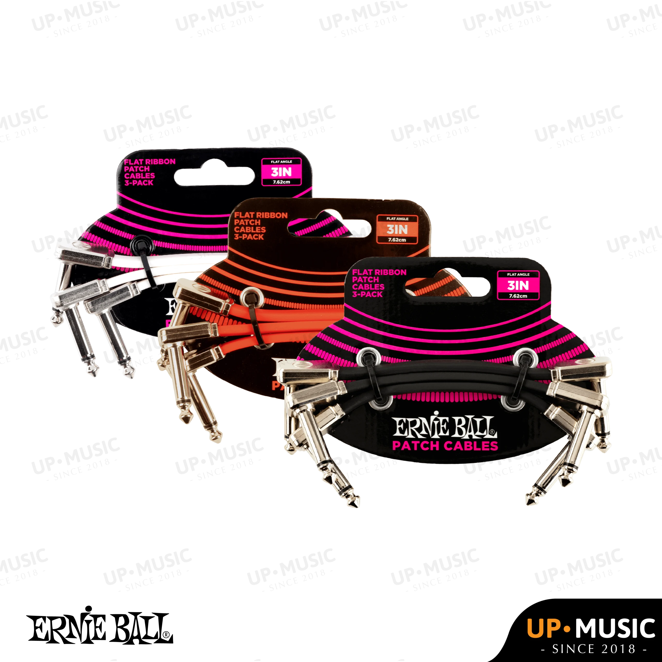 Ernie Ball Flat Ribbon Patch Cable 3-Pack